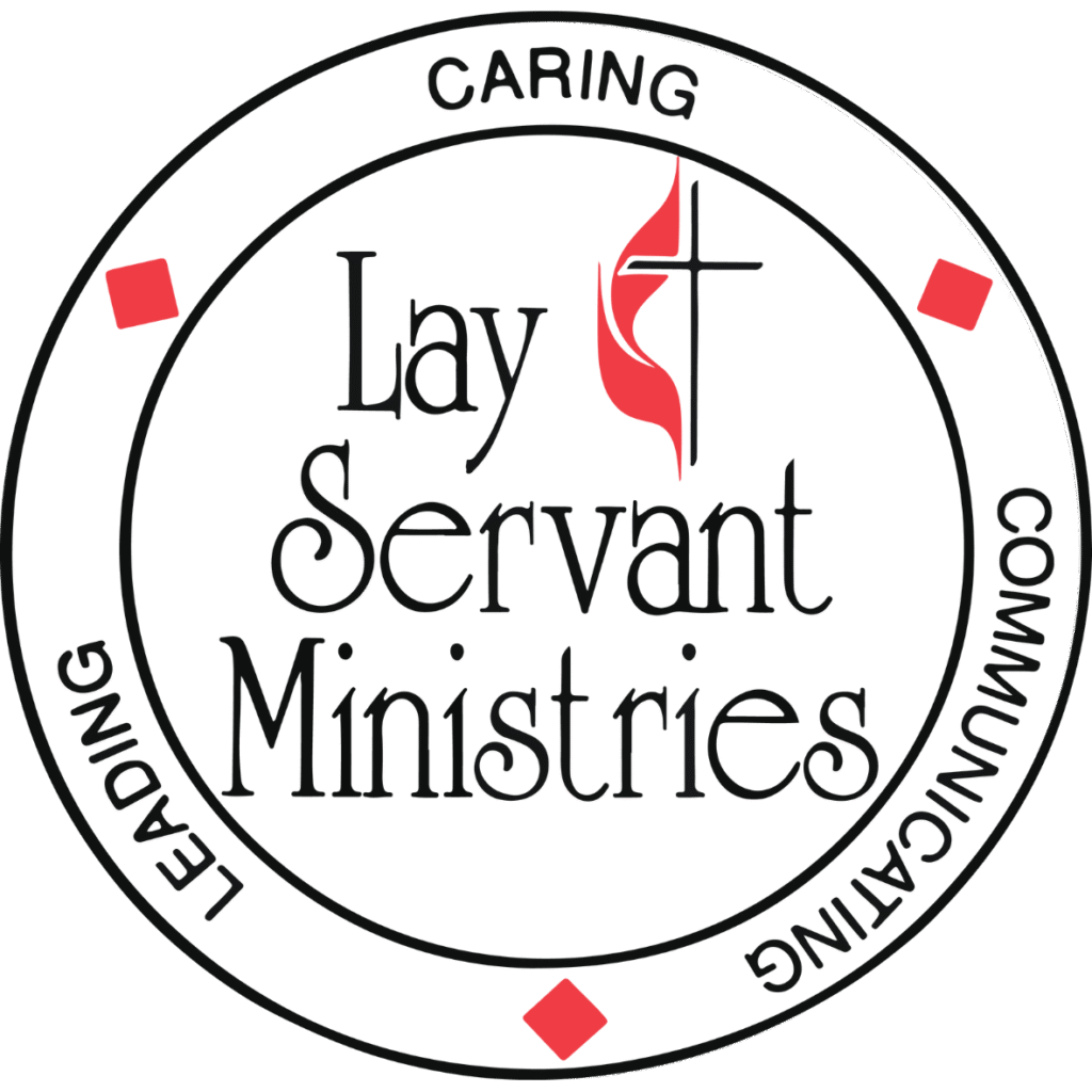 Lay Servant Ministries Logo, with the statement of: caring, communicating, leading.